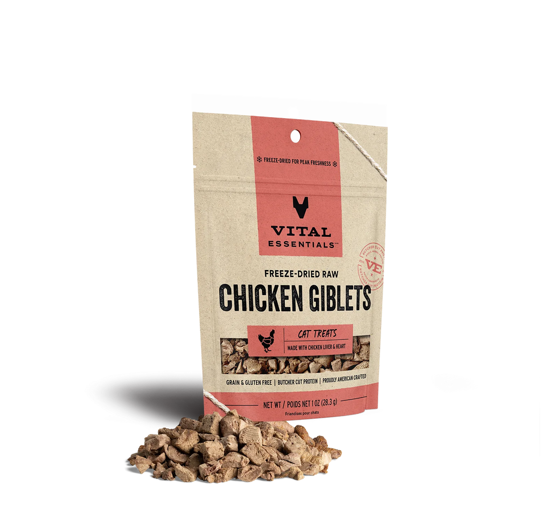 Vital Essentials Freeze Dried Cat Treats Chicken Giblet 1oz