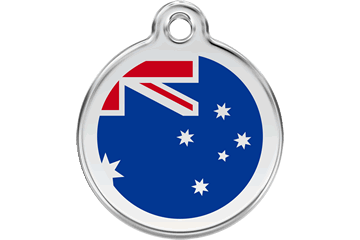 Red Dingo Enamel Pet ID Tag Australian Flag (1AU), Large