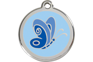 Red Dingo Enamel Pet ID Tag Butterfly (1BL), Large