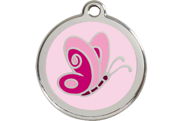 Red Dingo Enamel Pet ID Tag Butterfly (1BP), Large