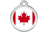 Red Dingo Enamel Pet ID Tag Canadian Flag (1CA), Large