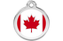Red Dingo Enamel Pet ID Tag Canadian Flag (1CA), Small