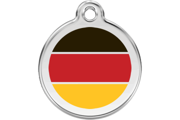 Red Dingo Enamel Pet ID Tag German Flag (1DE), Large
