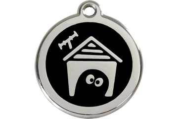 Red Dingo Enamel Pet ID Tag Dog House (1DH), Large