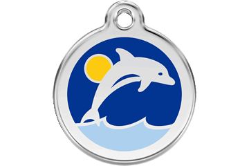 Red Dingo Enamel Pet ID Tag Dolphin (1DL), Large