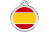 Red Dingo Enamel Pet ID Tag Spanish Flag (1ES), Large
