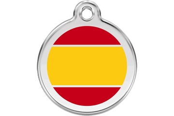 Red Dingo Enamel Pet ID Tag Spanish Flag (1ES), Medium