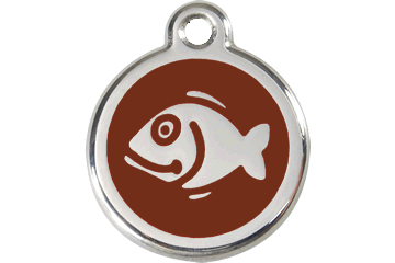 Red Dingo Enamel Pet ID Tag Fish (1FI), Small