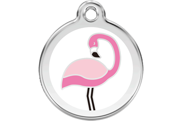 Red Dingo Enamel Pet ID Tag Flamingo (1FMW), Large