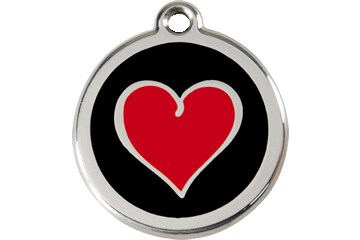 Red Dingo Enamel Pet ID Tag Heart (1HB), Small