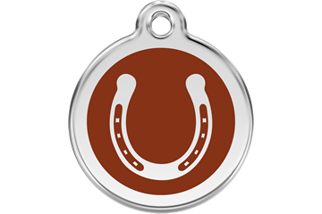 Red Dingo Enamel Pet ID Tag Horseshoe (1HS), Large