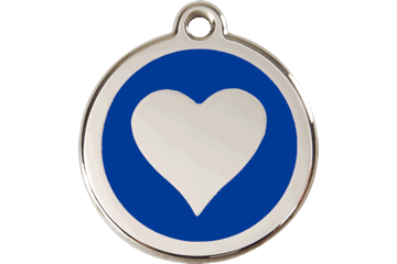 Red Dingo Enamel Pet ID Tag Heart (1HT), Large
