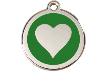 Red Dingo Enamel Pet ID Tag Heart (1HT), Small