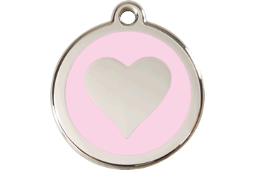 Red Dingo Enamel Pet ID Tag Heart (1HT), Large