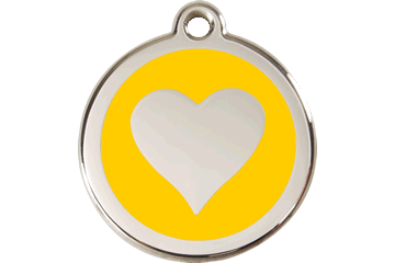 Red Dingo Enamel Pet ID Tag Heart (1HT), Large