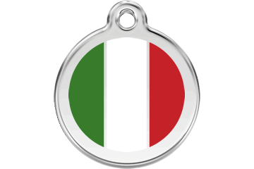 Red Dingo Enamel Pet ID Tag Italian Flag (1IT), Large