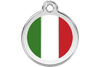 Red Dingo Enamel Pet ID Tag Italian Flag (1IT), Medium