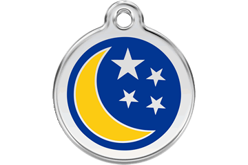 Red Dingo Enamel Pet ID Tag Moon & Stars (1MN), Medium