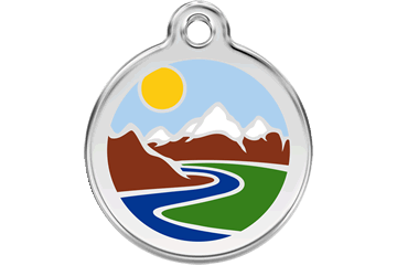 Red Dingo Enamel Pet ID Tag Mountains (1MT), Small