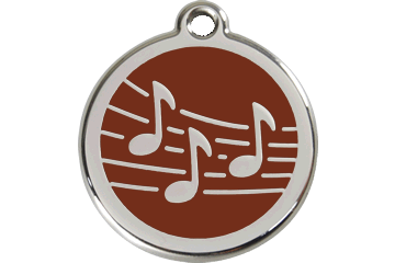 Red Dingo Enamel Pet ID Tag Music (1MU), Small