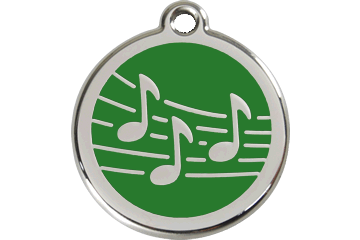Red Dingo Enamel Pet ID Tag Music (1MU), Small