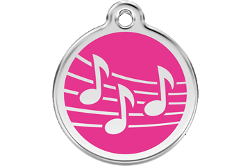 Red Dingo Enamel Pet ID Tag Music (1MU), Small