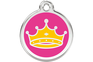 Red Dingo Enamel Pet ID Tag Queen (1QC), Small