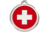 Red Dingo Enamel Pet ID Tag Swiss Cross (1SC), Large