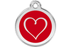 Red Dingo Enamel Pet ID Tag Tribal Heart (1TH), Large