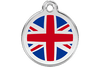 Red Dingo Enamel Pet ID Tag UK Flag (1UK), Large