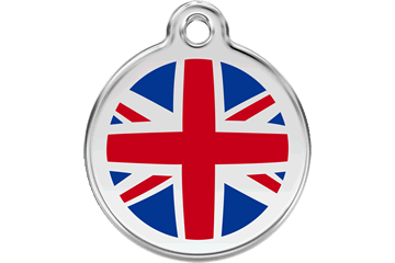 Red Dingo Enamel Pet ID Tag UK Flag (1UK), Small