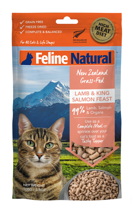 Feline Natural Cat Freeze Dried Food Lamb & Salmon