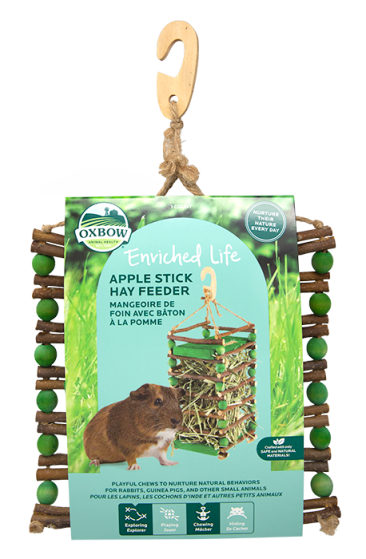 Oxbow Small Animal Enrichment Chews Timothy Apples Stick Hay Feeder