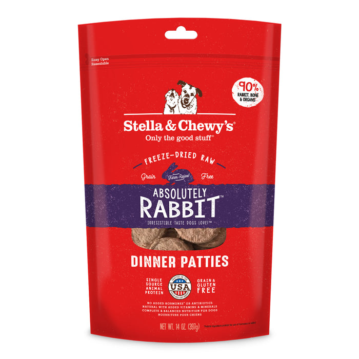 Stella & Chewy's Dog Freeze Dried Food Dinner Patties Absolutely Rabbit