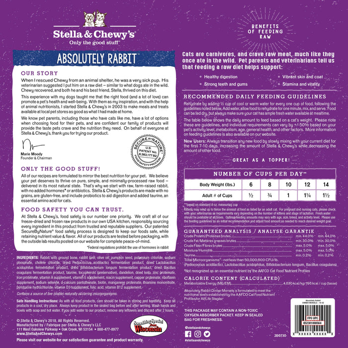 Stella & Chewy's Cat Freeze Dried Food Dinner Morsels Absolutely Rabbit