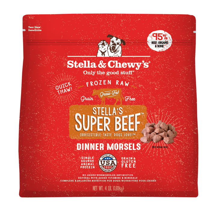 Stella & Chewy's Dog Frozen Raw Food Dinner Morsels Super Beef