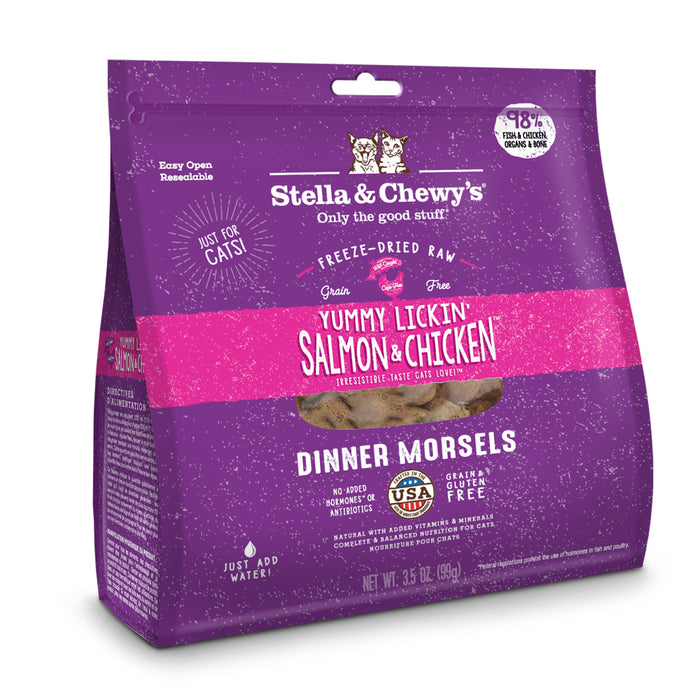 Stella & Chewy's Cat Freeze Dried Food Dinner Morsels Yummy Lickin Salmon & Chicken