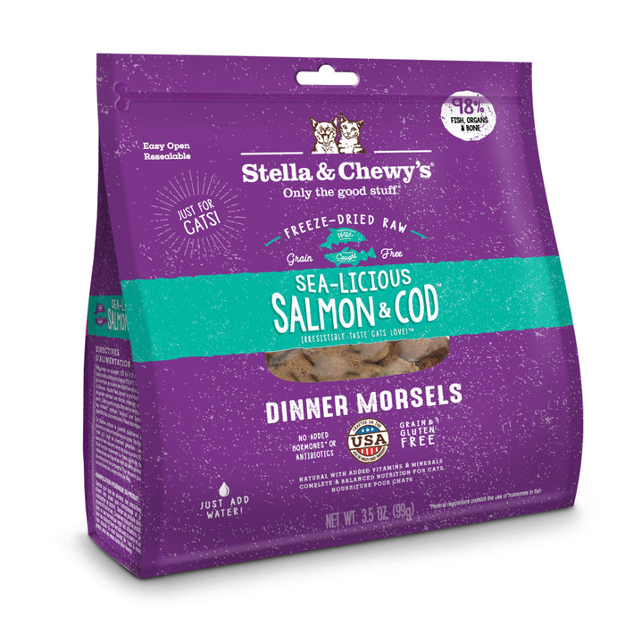 Stella & Chewy's Cat Freeze Dried Food Dinner Morsels Sea-Licious Salmon & Cod