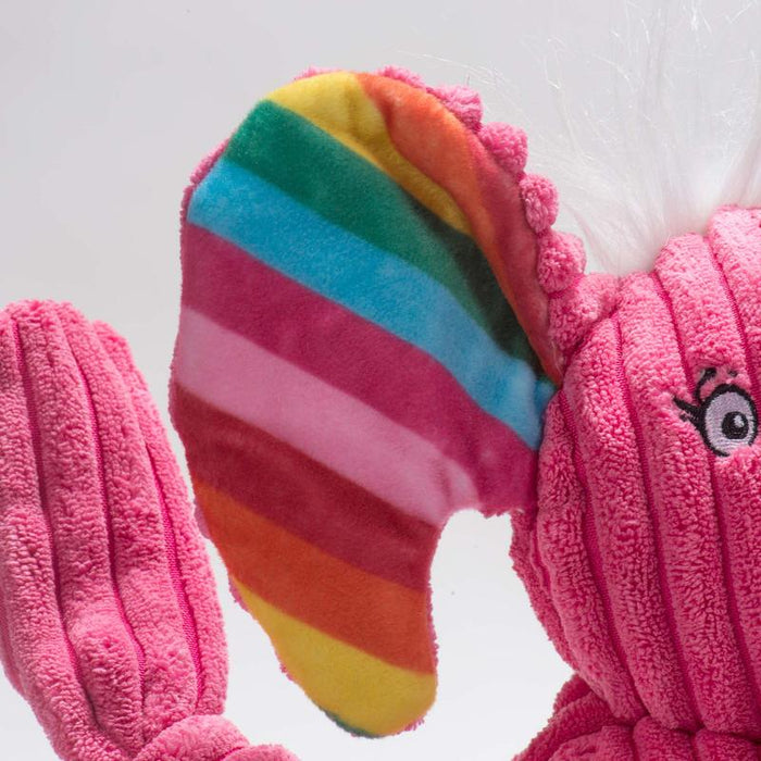 HuggleHounds Knottie Rainbow Elephant Large Dog Toy