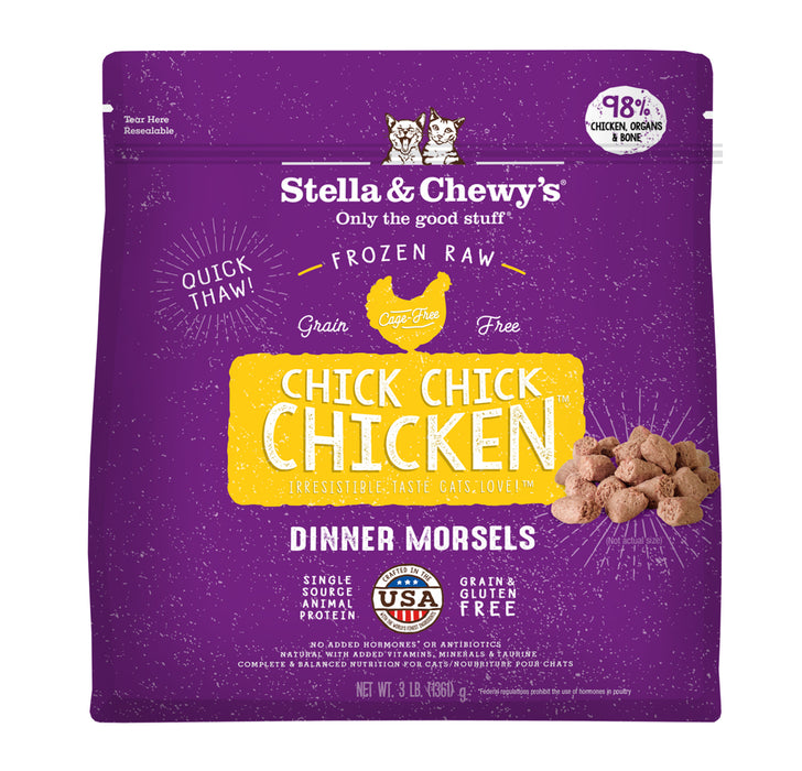 Stella & Chewy's Cat Frozen Raw Food Dinner Morsels Chick, Chick, Chicken