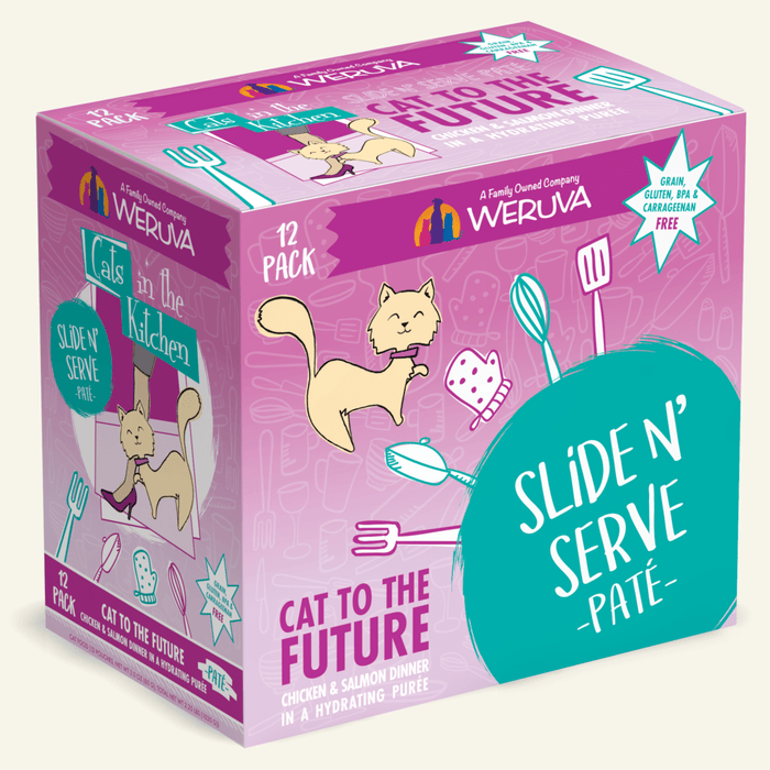 Weruva Cats in the Kitchen Slide N' Serve Pate Grain Free Wet Food Cat to the Future Chicken & Salmon