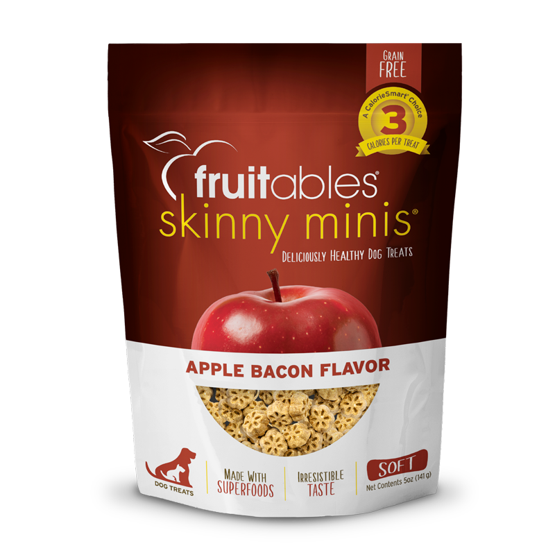 Fruitables Skinny Minis Chewy Dog Treats Apple & Bacon