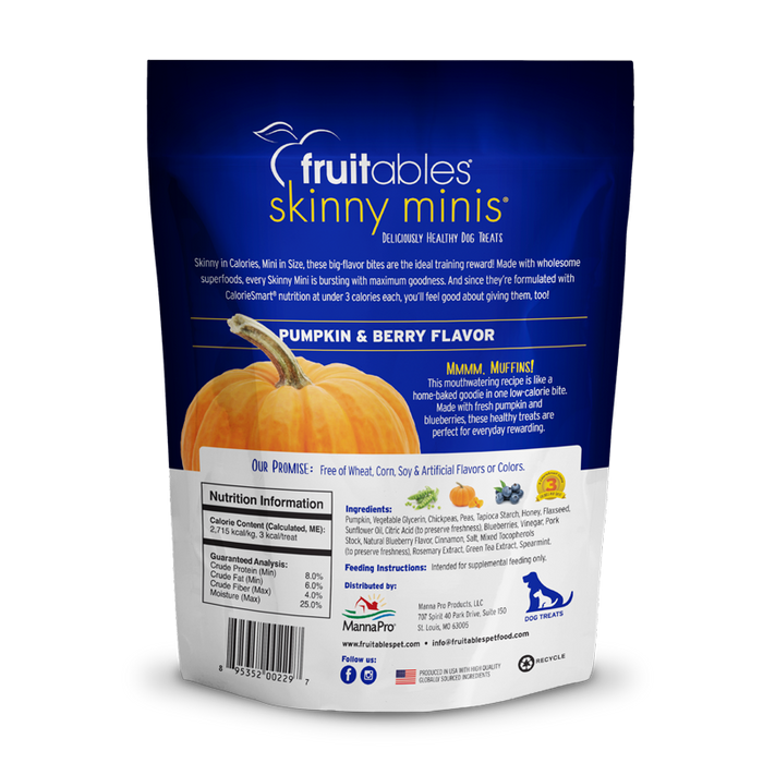 Fruitables Crunchy Dog Treat Pumpkin Blueberry