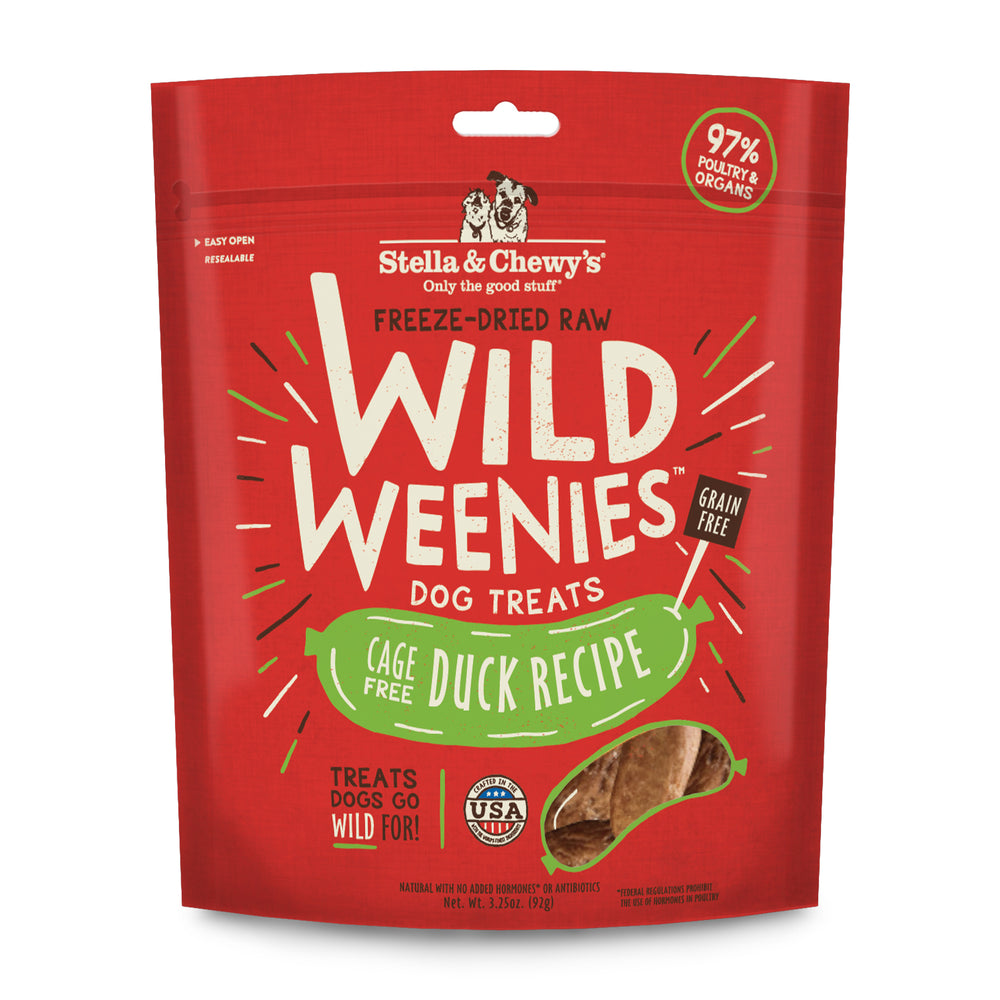 Stella & Chewy's Dog Treats Freeze Dried Wild Weenies Duck Recipe