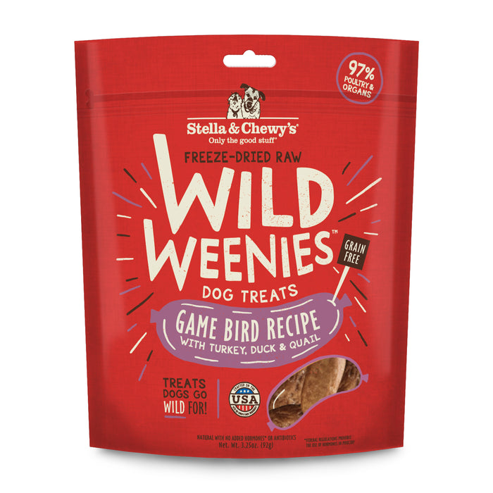 Stella & Chewy's Dog Treats Freeze Dried Wild Weenies Game Bird Recipe