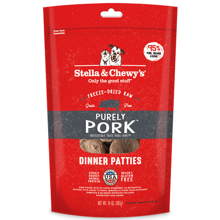 Stella & Chewy's Dog Freeze Dried Food Dinner Patties Purely Pork