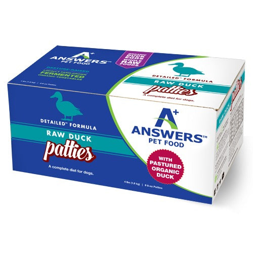 Answers Detailed Dog Frozen Raw Food Patties Duck
