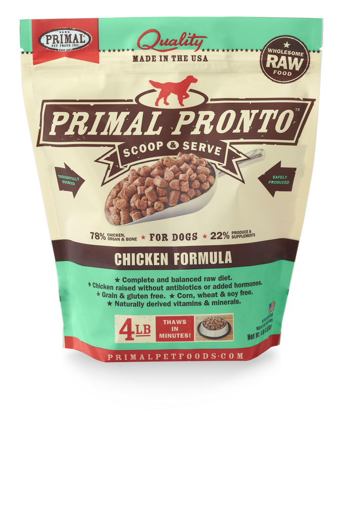 Primal Dog Frozen Raw Food Pronto Bites Chicken