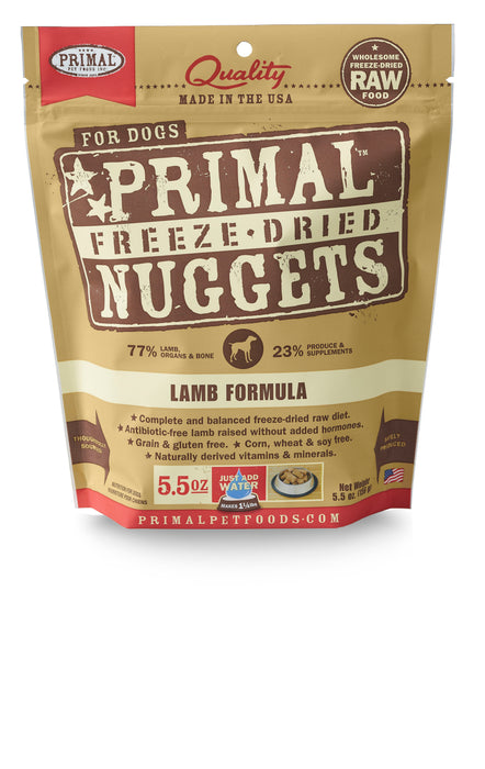 Primal Dog Freeze Dried Food Nuggets Lamb