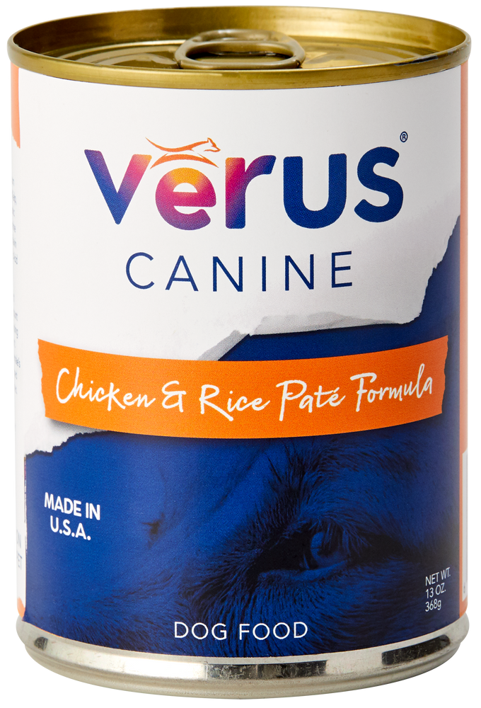 Verus Dog Grains Can Food Chicken & Rice Pate 13oz, case of 12